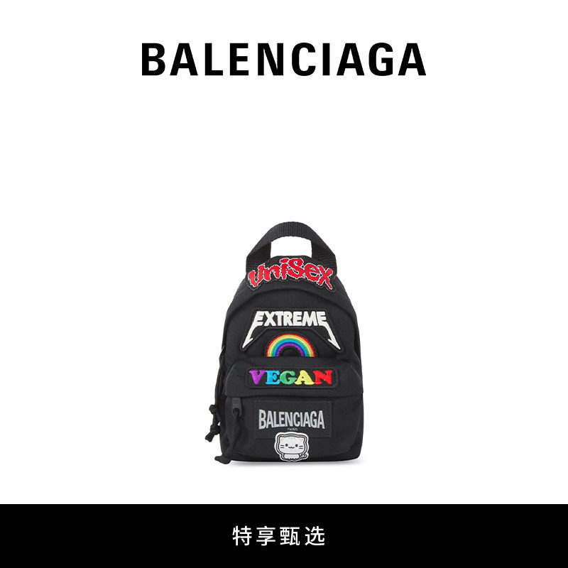 (exclusive) BALenciaga Parisian family men nylon embroidered mini-slanted satchel-Taobao