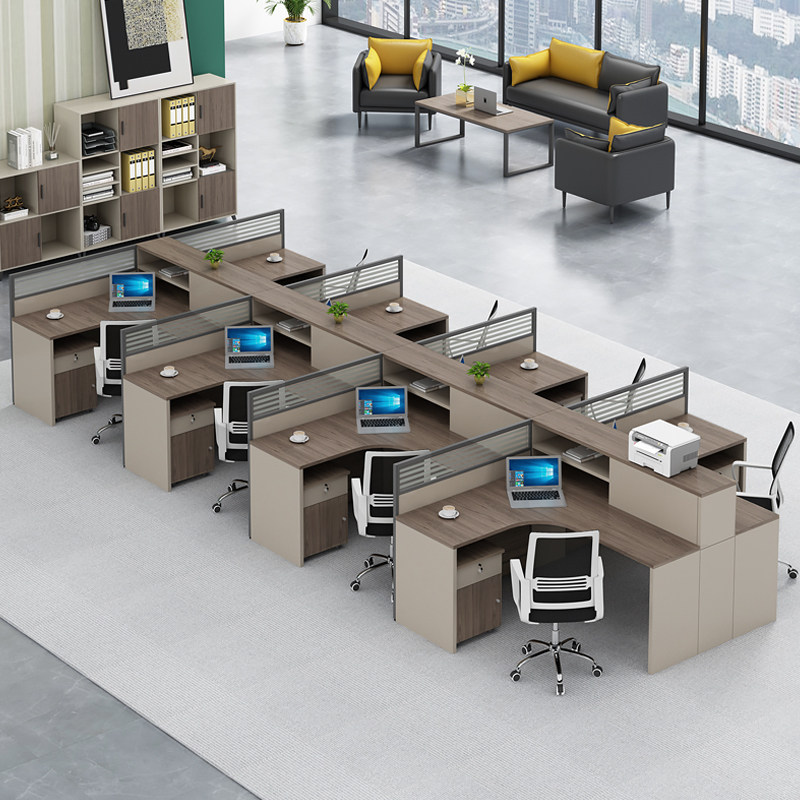 Desk Chair Composition Clerk Cassette Screen Double Staff Finance 46 People Desk Sub Office Computer Desk-Taobao