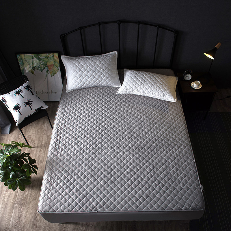 All-cotton clamp cotton bed Bamboo Hat Single thickened Schildreth protective sleeve Anti-slip pure cotton bed cover single double dust-proof mattress cover