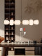 [Fu]Maillard-Style Cream Glass Chandelier for Tea Room, Restaurant, Long Bar Counter Lamp, Designer Style, Wabi-Sabi Style