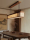 Song Dynasty Aesthetics, Oriental Song Style, Zen-Inspired Rectangular Minimalist Dining Room Chandelier, 1.8m Extra-Long Tea Room Lamp, Bar Counter Lamp