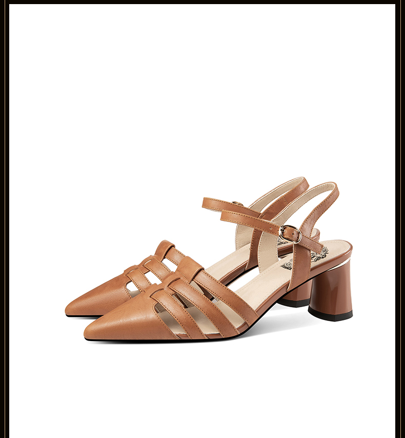 C9131 2950K GIÀY DÉP SANDAL NỮ LEMREFL MŨI NHỌN GÓT VUÔNG MÙA HÈ PHỤC CỔ CỔ ĐIỂN GIÀY DÉP NỮ DA BÒ G06 SẢN PHẨM MỚI