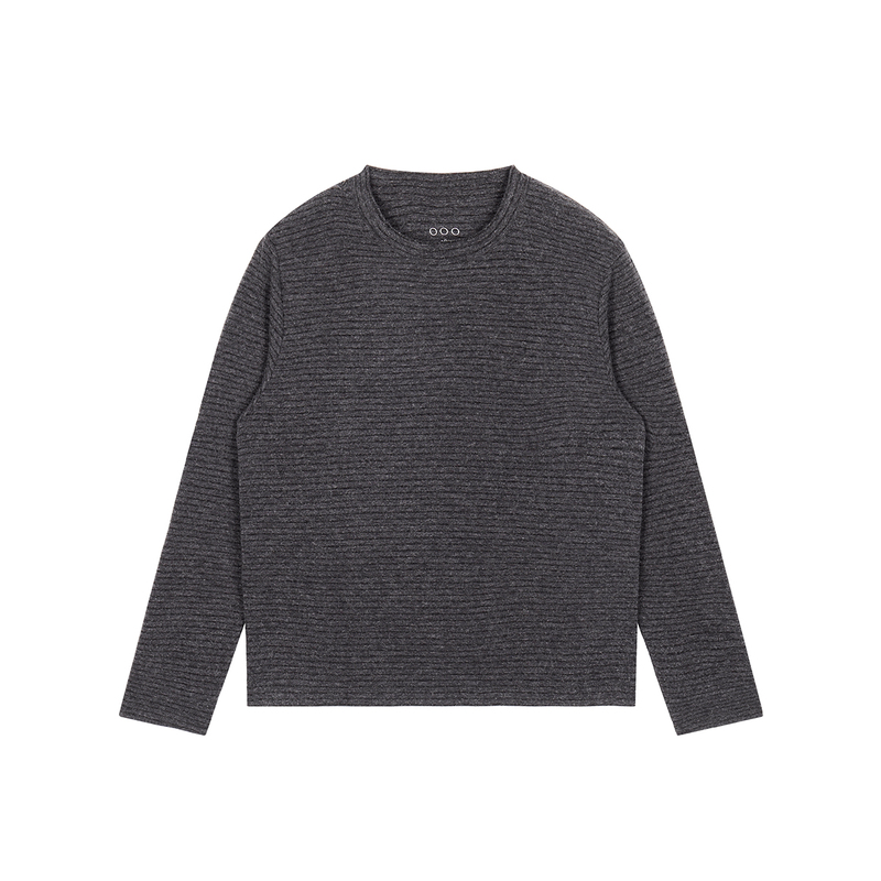 Plus No Logo「Wool-Like Striped Long-Sleeve」Wool-Like Fine Striped Crew Neck Atmospheric Long T-Shirt Ooo Plus No Logo「Wool-Like Striped Long-Sleeve」Wool-Like Fine Striped Crew Neck Atmospheric Long T-Shirt Ooo