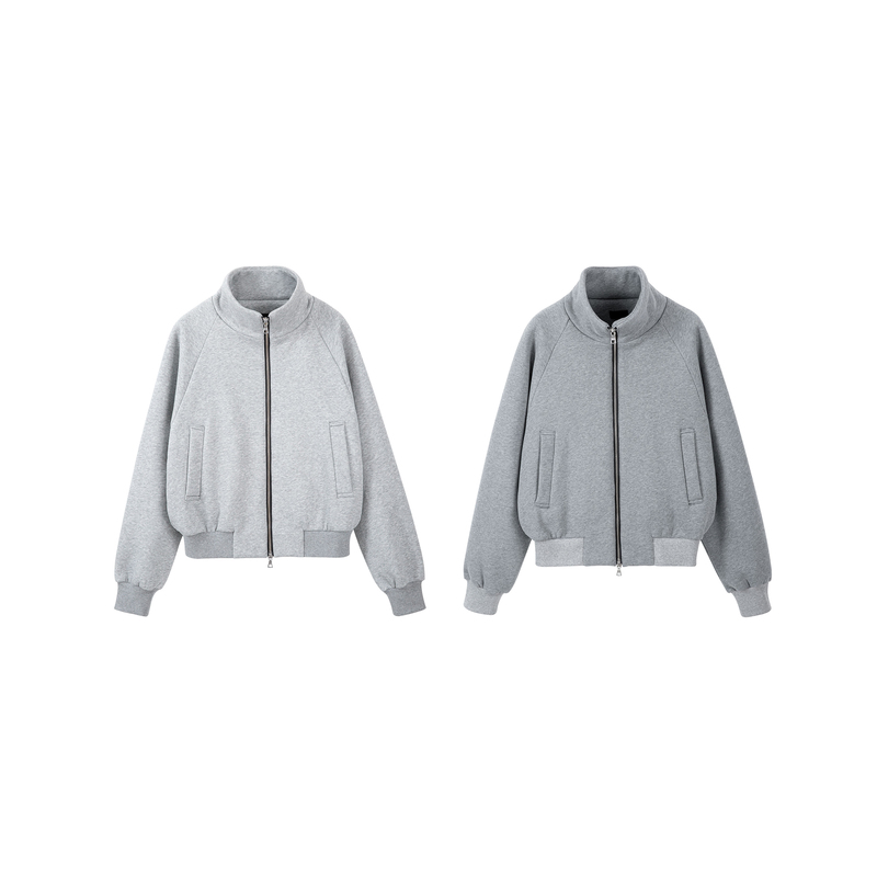 〔 Plus No Logo 〕 Self-Heating 5A Antibacterial Fleece-Lined Stand-Up Collar Jacket with Zipper, Model Vd009 〔 Plus No Logo 〕 Self-Heating 5A Antibacterial Fleece-Lined Stand-Up Collar Jacket with Zipper, Model Vd009