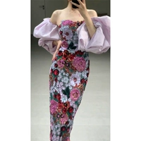 Сиреневый, рукава фонарики