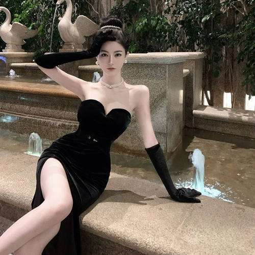 Черное свадебное платье, элитное вечернее платье, топ без лямок