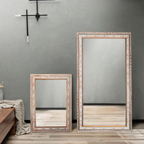 Lane) Retro pastoral designer painting oil painted clothes fitting mirror full body floor hanging wall mirror three-dimensional