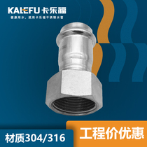 304 stainless steel inner wire plug pipe 4-point inner wire plug cap 6 pipe plug 2 inch wire plug DN32 stuffed round pipe cap