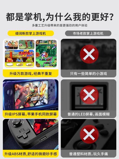 Overlord Boy 2024 New Handheld Console Can Be Connected to Tv, Joystick Arcade Handheld Dual-Player Large-Screen Handheld Game Console