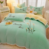 Зимний демисезонный комплект, хлопковое одеяло, двусторонний фланелевый пододеяльник, 4 предмета