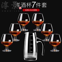 Goblet European luxury high-end high Cup high angle light luxury red wine Set 6 cups a set of home