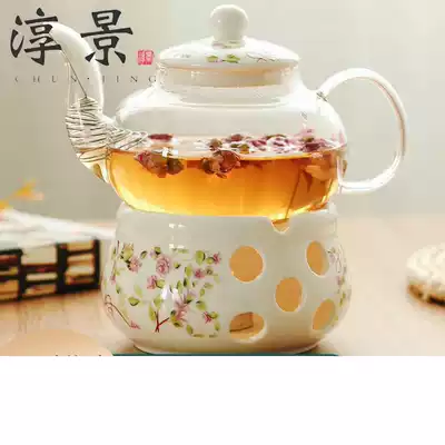 Bubble teapot glass high temperature thick large capacity flower teapot flower and fruit teapot heat resistant candle heating cooking teapot