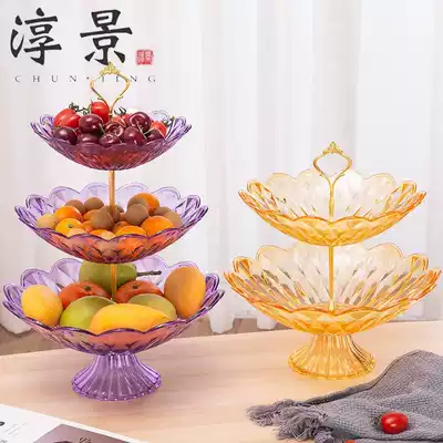 Multi-layer fruit plate creative personality fashion candy plate front desk snack plate multi-purpose European luxury high-end luxury