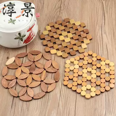 Pot bottom bamboo mat Chinese style Chinese style mat bowl heat insulation pad anti-scalding casserole table mat small small high temperature resistant household