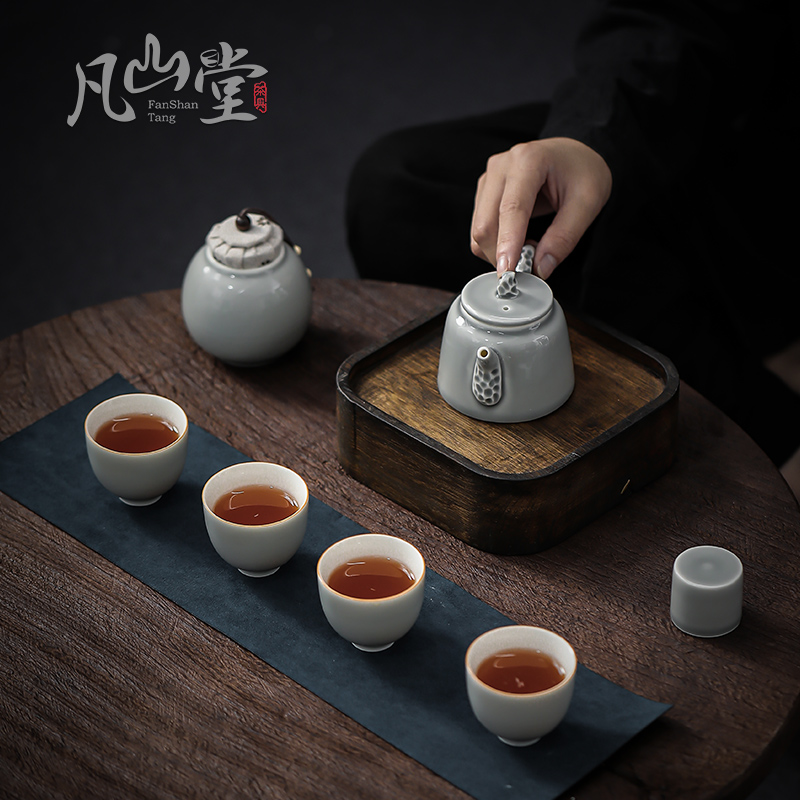 Day Style Kung Fu Tea Furniture Small Suit Home Ceramic Tea Set Companion Gift Business Gift Logo Custom Minimalist Tea Ware