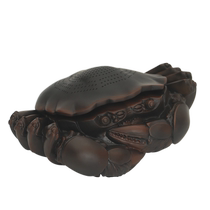 Purple pottery crab tea drain all-ceramic integrated filter set can raise tea pets ornaments household tea filter tea partition