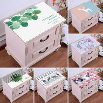 Nordic simple bedside table cover cloth water-proof wash-in dust-proof cover towel microwave oven cover universal cover towel bedroom small tablecloth