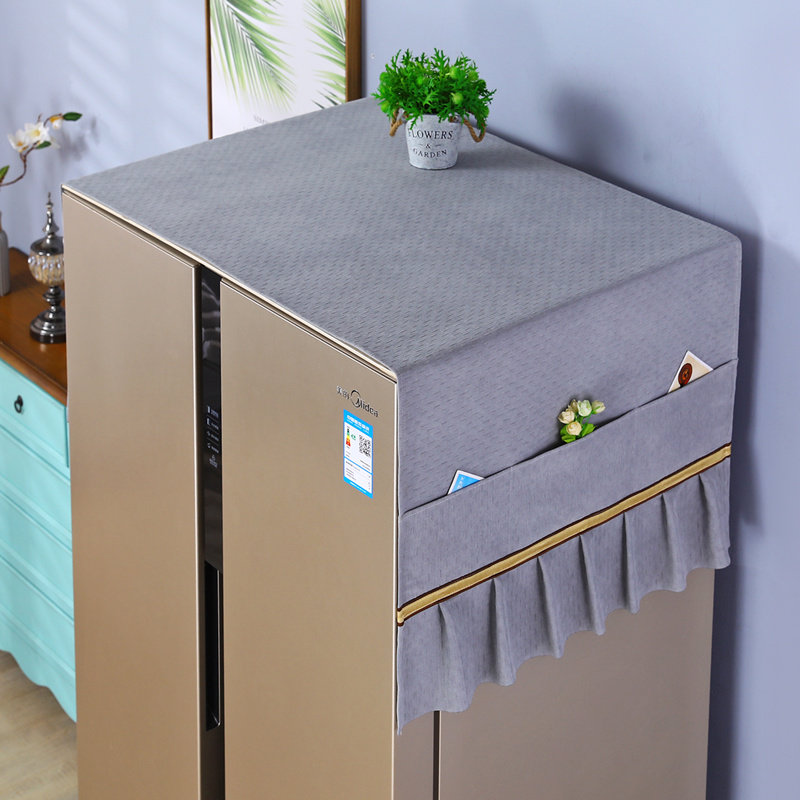Refrigerator cover cloth Double door dust protection cover towel cover curtain cover Nordic wind washing machine drum cover dust cloth