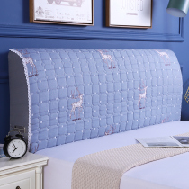 All-inclusive bedside cover Simple modern fabric plus cotton dust cover 1 8m1 5m leather bed backrest elastic protective cover