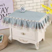 Nordic fabric bedside table cover cloth simple and multi-purpose bedroom tablecloth dust cover Coffee table refrigerator net red lace cover towel