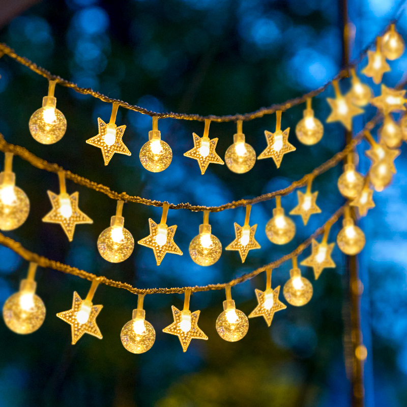 Led Decorative Lights, Flashing Lights, String Lights, Starry Sky Lights, Outdoor Solar Camping Stall Atmosphere Lights