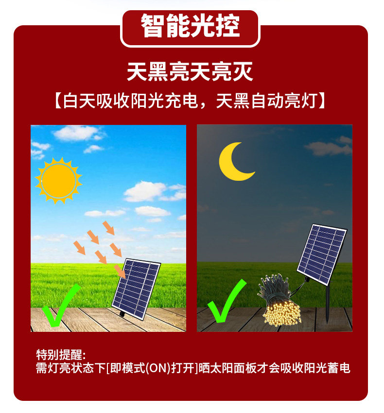 Китайский фонарик 太阳能户外小红灯笼串灯过年春节彩灯2026年新款新年味氛围装饰灯