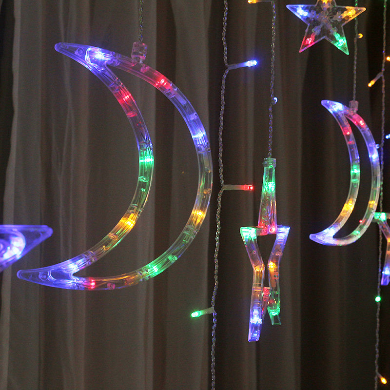 Moon LED Stars Light Camping Ambience Light Bedroom Decorated Birthday Scene Arrangement Small Colorful Lights Flashing Lights-Taobao