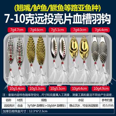 Long Throw Metal Luya bait Sequin suit Leech Sequin bait Horse mouth White Bar Crested Perch Freshwater