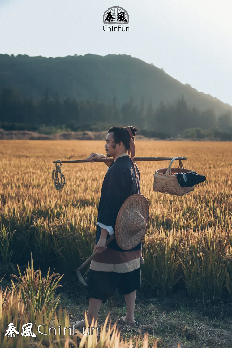 [Qin Feng ChinFun] Compassion for farmers Hanfu 裋Brown jacket suit civilian peasant clothing original design
