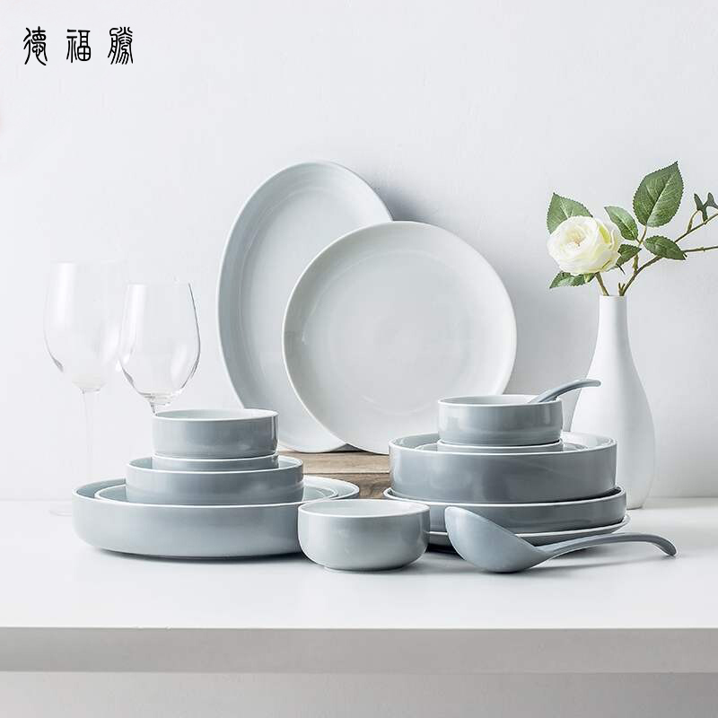 Nordic style simple high-end light luxury tableware dishes set home bowl creative personality plate dish dish combination housewarming