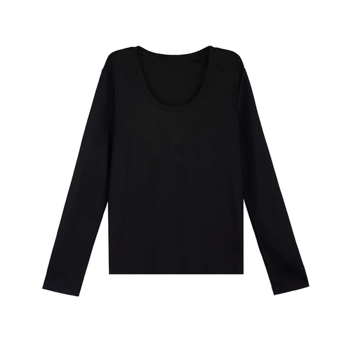 pusumede Базовый белый хлопковый лонгслив, в корейском стиле, оверсайз