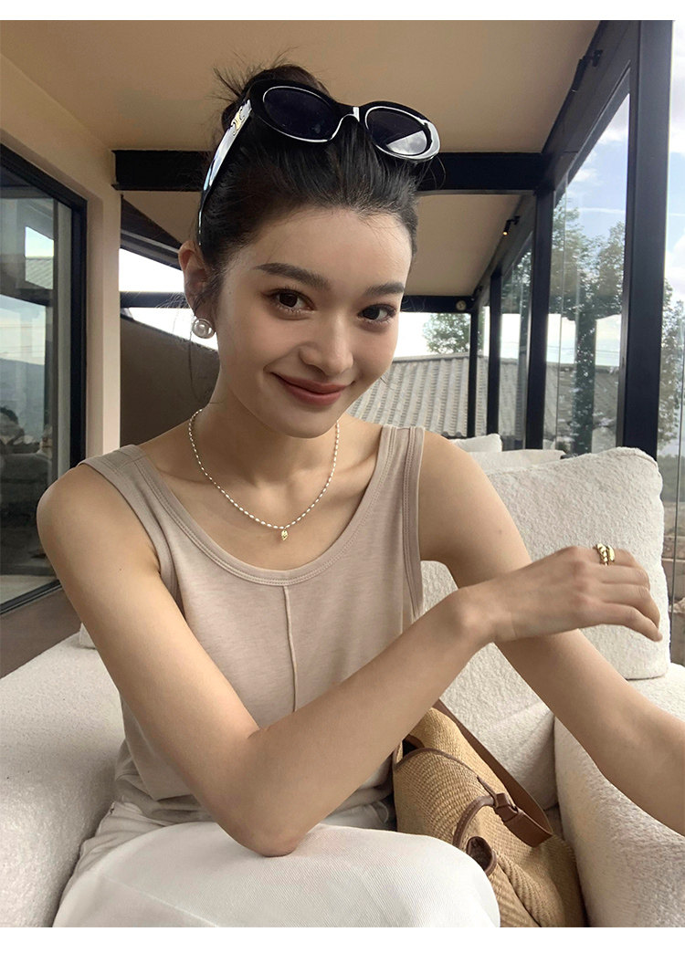 Топы/майки pusumede 复古性感露背吊带背心女夏季外穿宽松慵懒休闲无袖上衣