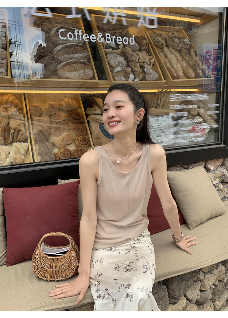 Топы/майки pusumede 复古性感露背吊带背心女夏季外穿宽松慵懒休闲无袖上衣