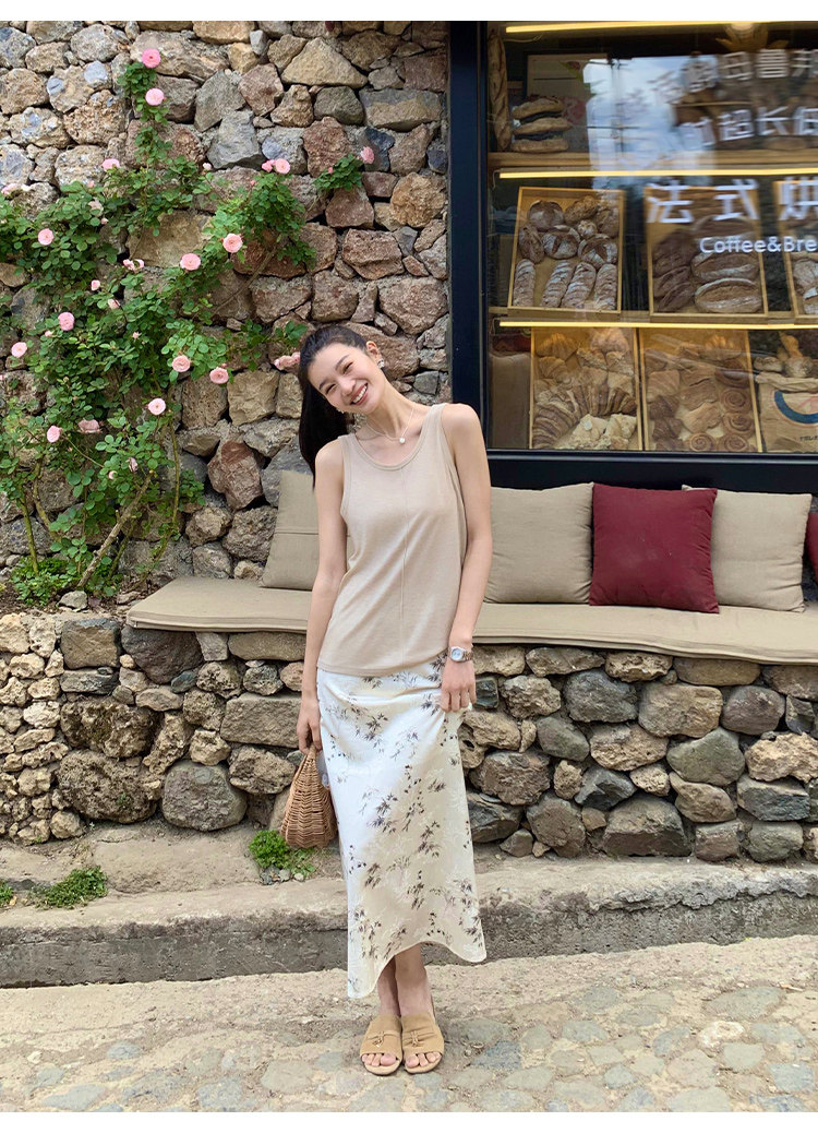 Топы/майки pusumede 复古性感露背吊带背心女夏季外穿宽松慵懒休闲无袖上衣