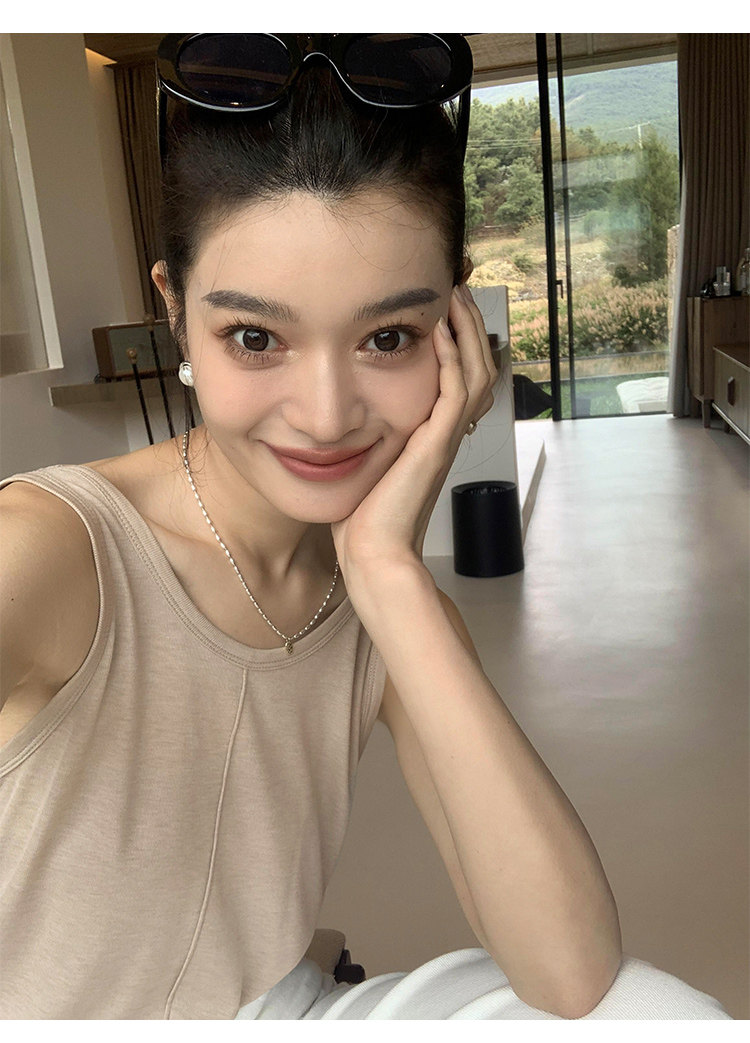 Топы/майки pusumede 复古性感露背吊带背心女夏季外穿宽松慵懒休闲无袖上衣