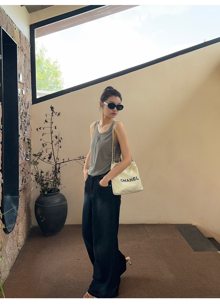 Топы/майки pusumede 复古性感露背吊带背心女夏季外穿宽松慵懒休闲无袖上衣