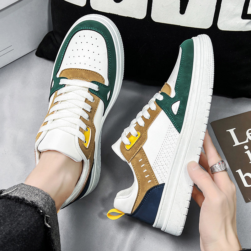 Men's Summer Breathable Sports Sneakers, Korean Style Trendy Versatile Casual White Shoes, Student Low-Top Flat Trendy Shoes