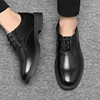 Winter Leather Shoes for Men, Formal Business Waterproof, Non-Slip, Versatile Black Soft-Soled Casual Shoes for Work, Performance, Men's Shoes