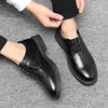 Winter Leather Shoes for Men, Formal Business Waterproof, Non-Slip, Versatile Black Soft-Soled Casual Shoes for Work, Performance, Men's Shoes