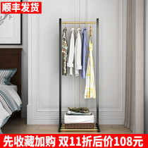 Long clothes Nordic bedroom hanger floor-to-ceiling dormitory coat rack clothes rack horizontal bar type household Simple drying rack