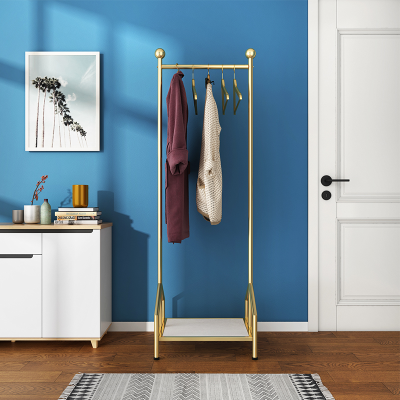 Nordic coat hanger floor-to-ceiling bedroom simple coat rack net red ins household cloakroom horizontal bar clothes rack