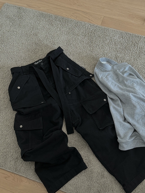 Elephant Ears Cargo｜Elephant Ears Cargo Pants｜Wide-Leg Twill Denim｜Ryerye｜