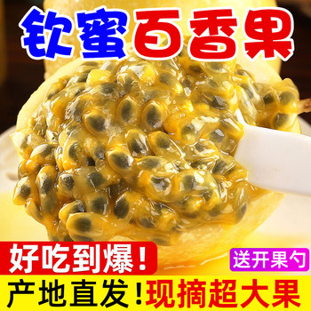 Guangxi qinmi no. 9 golden passion fruit fresh fruit free shipping 5 pounds of large fruit freshly picked yellow-skinned golden fruit