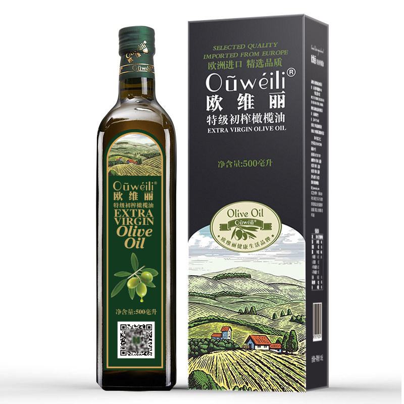 Auviriter class preliminary-squeezed pure olive oil gift box 500ml small bottle edible home fried vegetable pure cooking oil