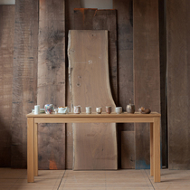 Log desk Black Walnut narrow side table Sofa wall Student Nordic style small table Entrance Red Oak desk