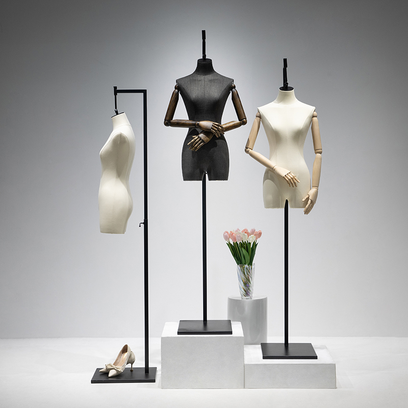 High-end clothing store hanging props female body display shelves men and women clothes windows hanging hook shelves