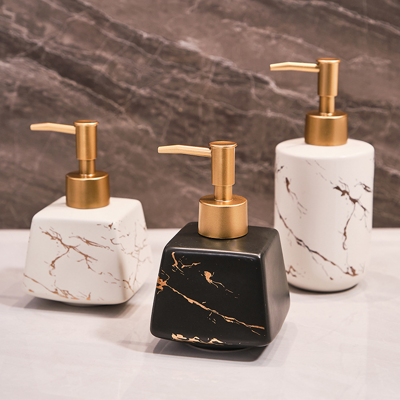 Nordic ceramic press bottled shampoo hand sanitizer shower gel detergent laundry detergent lotion empty bottle