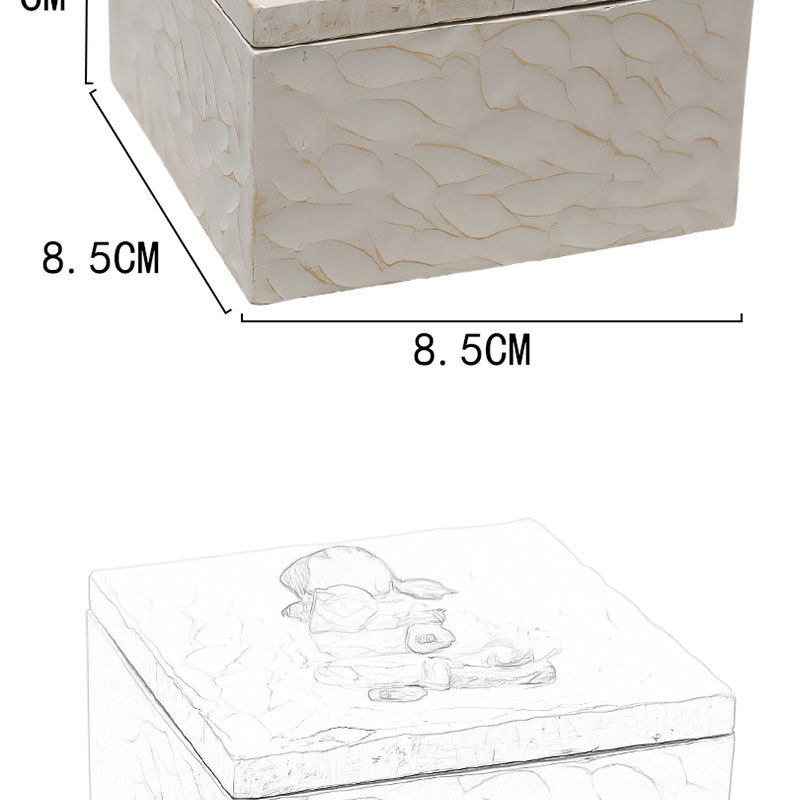 Урна для праха 新品树脂动物宠物骨灰盒天使狗狗猫咪纪念火化通用殡葬棺材盒 German/only banquet