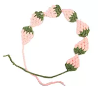 Розовая клубника, повязка на голову