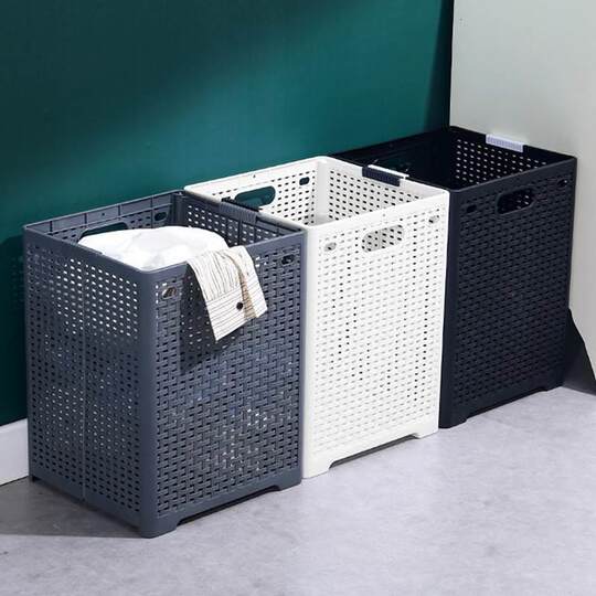 Dirty blue foldable storage basket laundry basket